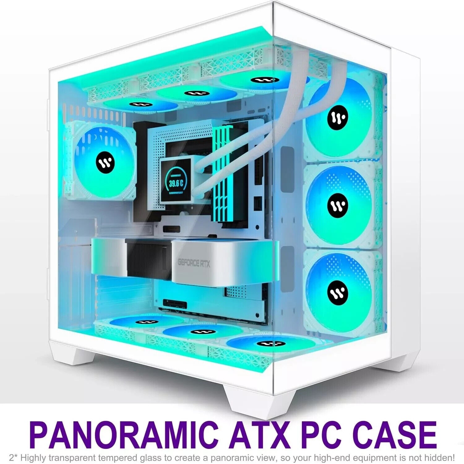 KEDIERS PC Case -6 PWM ARGB Mid Tower Tempered Glass Gaming Computer Case C690